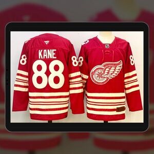 Men's NHL Detroit Red Wings #88 Patrick Kane 2025 Red 2nd Alternate Jersey